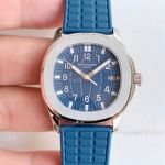 JJF Swiss Replica Patek Philippe Aquanaut Luce SS Blue Dial Watch 35mm